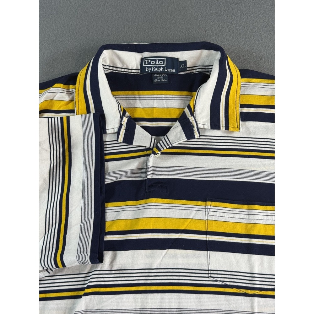 Polo Ralph‎ Lauren Polo Shirt Mens XL Multicolor Stripe Pima Cotton Knit